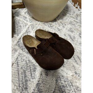 BIRCKENSTOCK BROWN 270 W11/M9 Boston Soft Footbed Clog